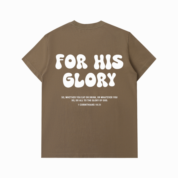 For His Glory Heavyweight T-Shirt (Coffee) - Image 2
