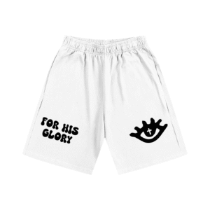For His Glory Heavyweight Shorts (White)