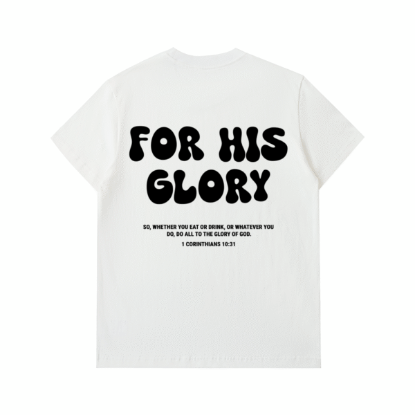 For His Glory Heavyweight T-Shirt (White) - Image 2